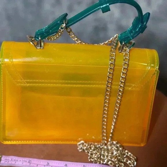 Transparent Yellow and Green Shoulder Bag - Picture 6 of 7